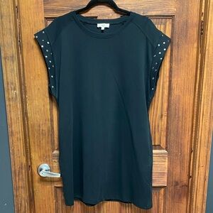 Entro Black Short Sleeve dress with Studded Detail